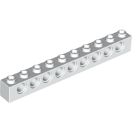 Lego kostka s otvory (kostička s dírami) 1x10, bílá (273001)